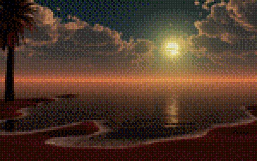 закат - пляж, закат, море - предпросмотр