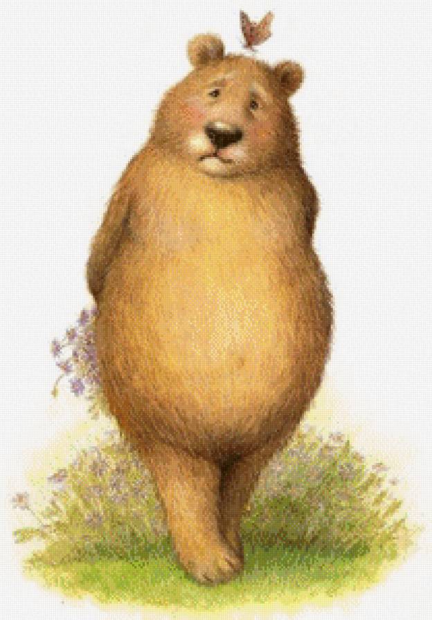 Влюбленный мишка - медведи, живопись - предпросмотр