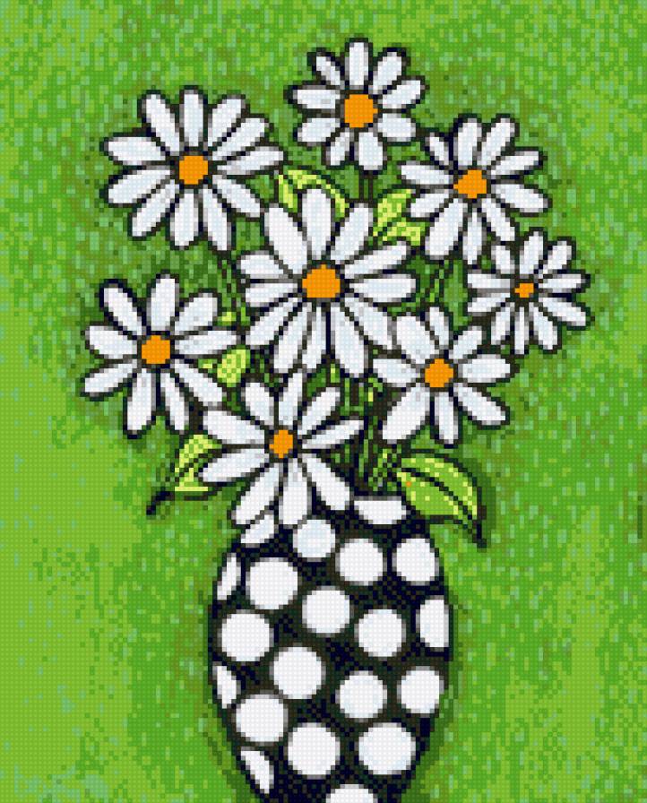 букетик ромашек - ромашки, цветы, настроение, рисунок - предпросмотр