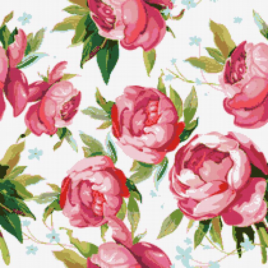 Подушка "Пионы" - цветы, подушка, пионы, незабудки - предпросмотр