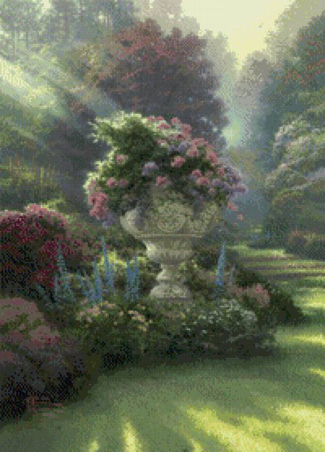 Доброе утро - пейзаж парк цветы - предпросмотр