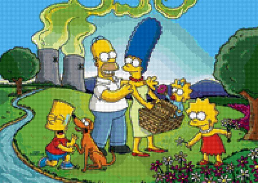 Симпсоны на пикнике - симпсоны, мульт, природа, пикник - предпросмотр
