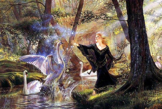 У озера - лебеди - оригинал