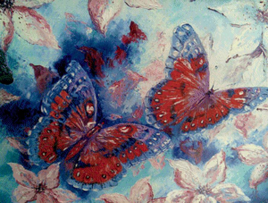 панно с бабочками - панно, цветы, арт, бабочки - предпросмотр
