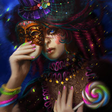 Схема вышивки «donna in maschera»