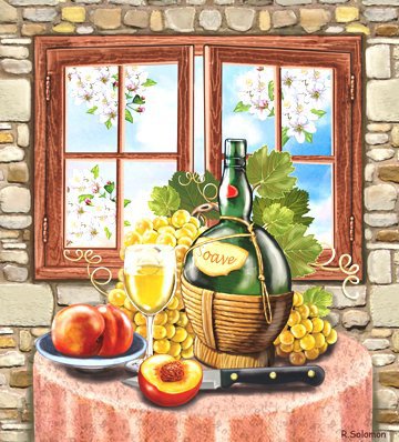 Натюрморт с вином - натюрморт - оригинал