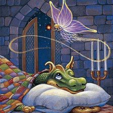 Схема вышивки «Дракончик и фея»