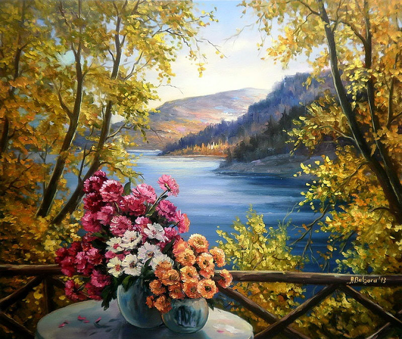 картина - цветы.букет, природа, пейзаж, горы - оригинал