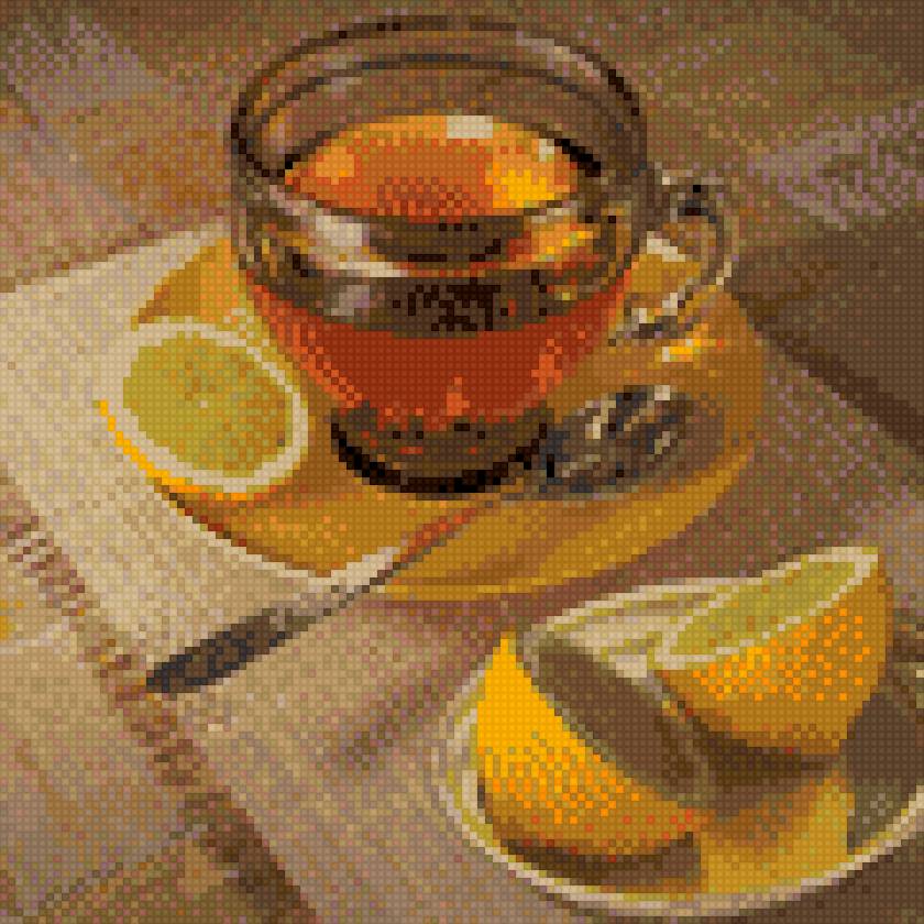 Чашка чая - лимон, чашка, натюрморт, чай - предпросмотр