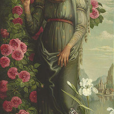 Схема вышивки «ангел в розах»