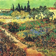 Оригинал схемы вышивки «Сад с цветами (Ван Гог)» (№656430)