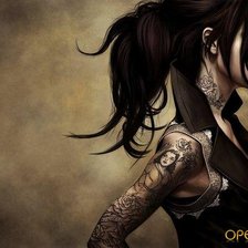 Схема вышивки «Девушка с тату»