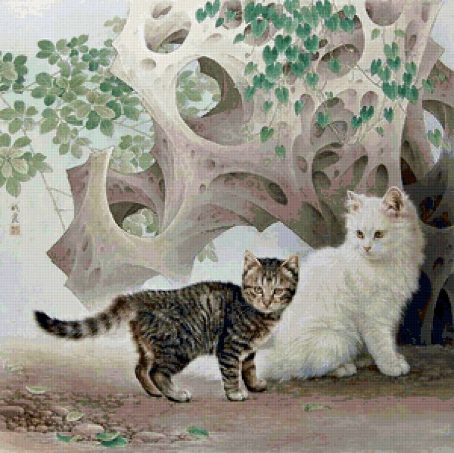 на прогулке - котики - предпросмотр