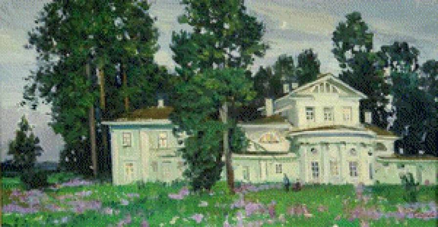 УСАДЬБА В ДЕРЕВНЕ - цветы, лето, зелень, луг, усадьба, сад - предпросмотр