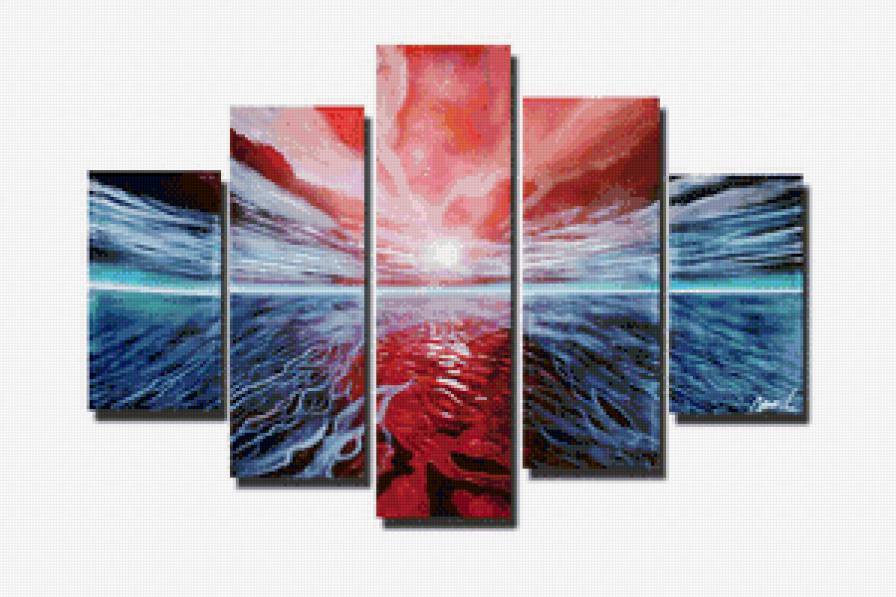 Закат - сегментированные картины - предпросмотр