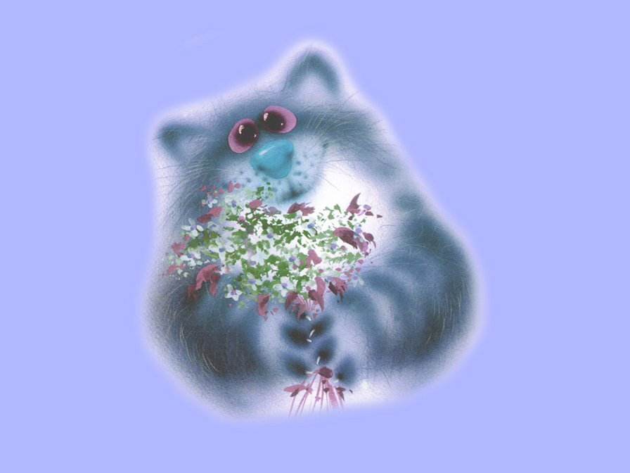 чудило - цветы, праздник, кошки - оригинал