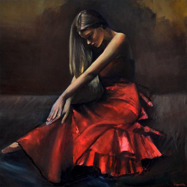 Девушка в красном - девушка - оригинал