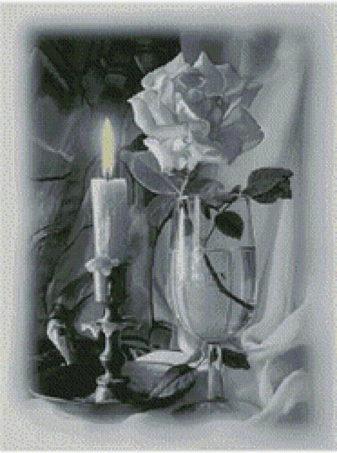 свеча - свеча, роза - предпросмотр