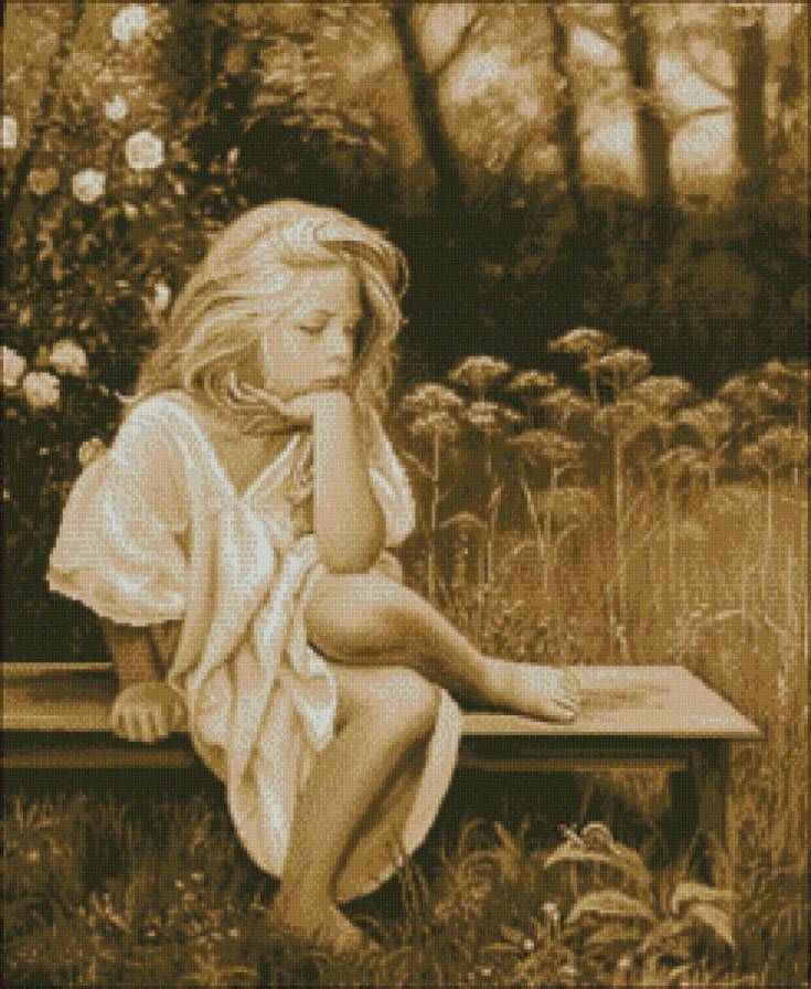 задумалась - монохром - предпросмотр