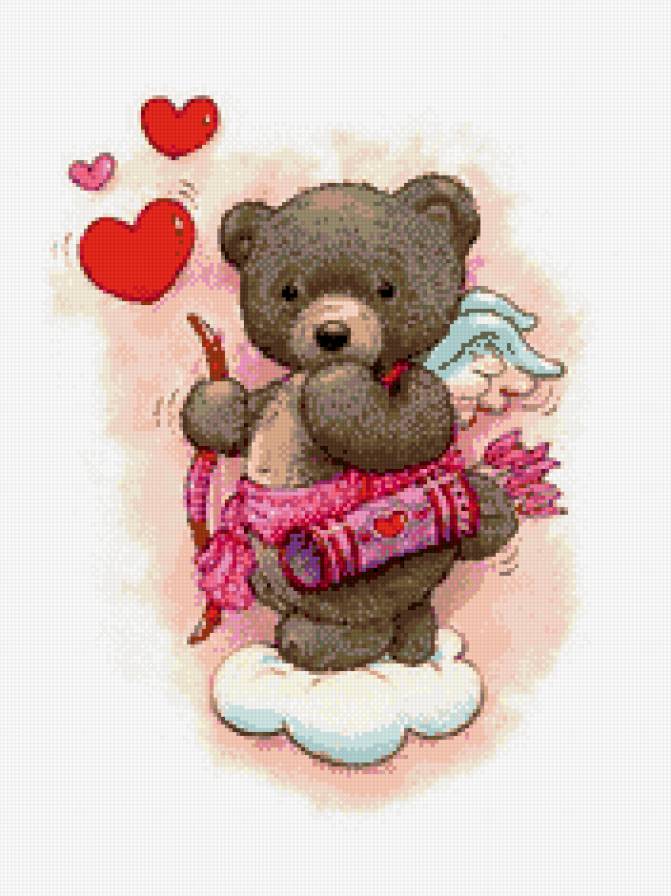 мишка - детская, день валентина, амур, день влюбленных, мишка, зверята - предпросмотр