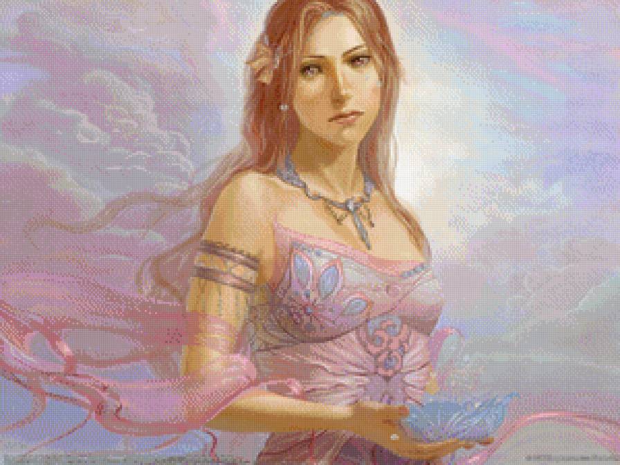 №658728 - цветы, красота, картина, девушка, фэнтези - предпросмотр