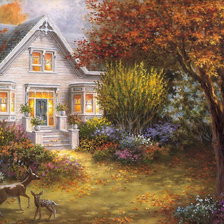 Схема вышивки «домик»