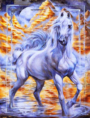 Белая лошадь - мир животных (лошади) - оригинал