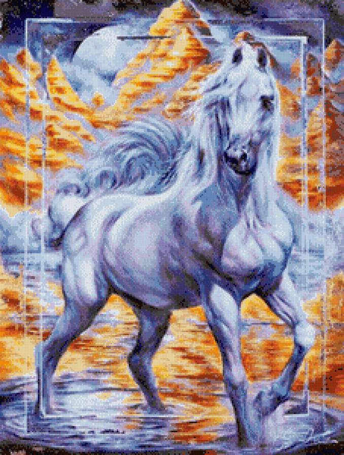 Белая лошадь - мир животных (лошади) - предпросмотр