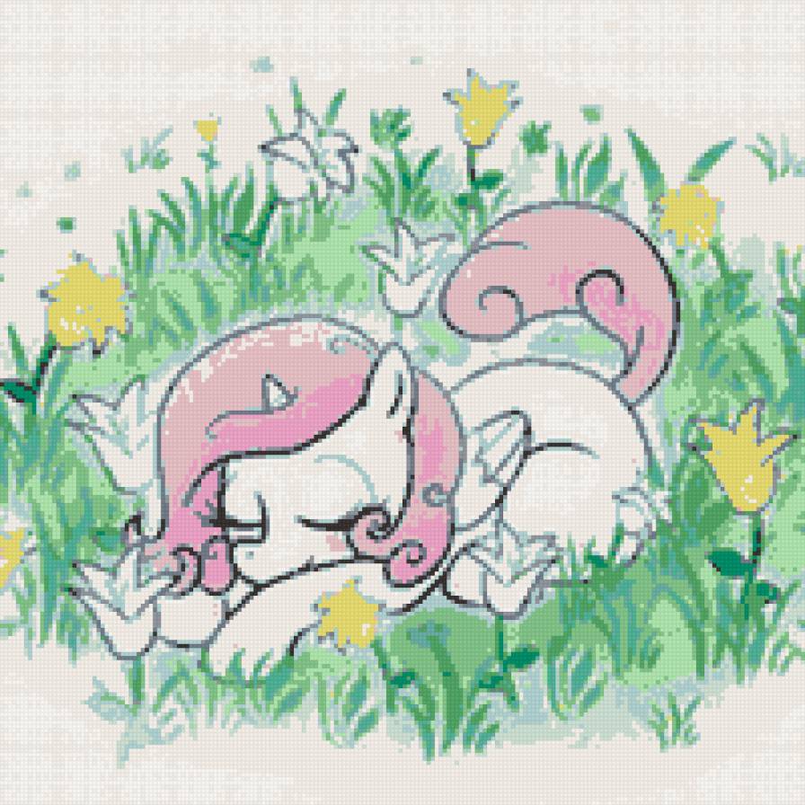 на лугу - лошадь, луг, умиление - предпросмотр