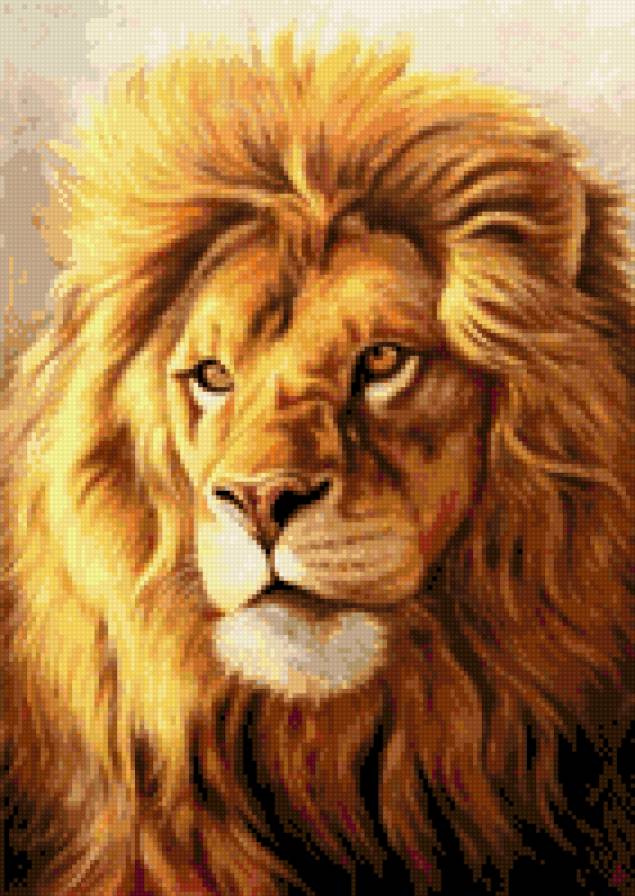 лев - животные, живопись, лев - предпросмотр