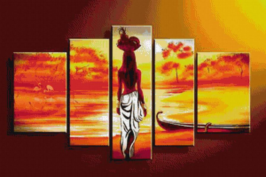 Африканская мечта - африка, триптих - предпросмотр