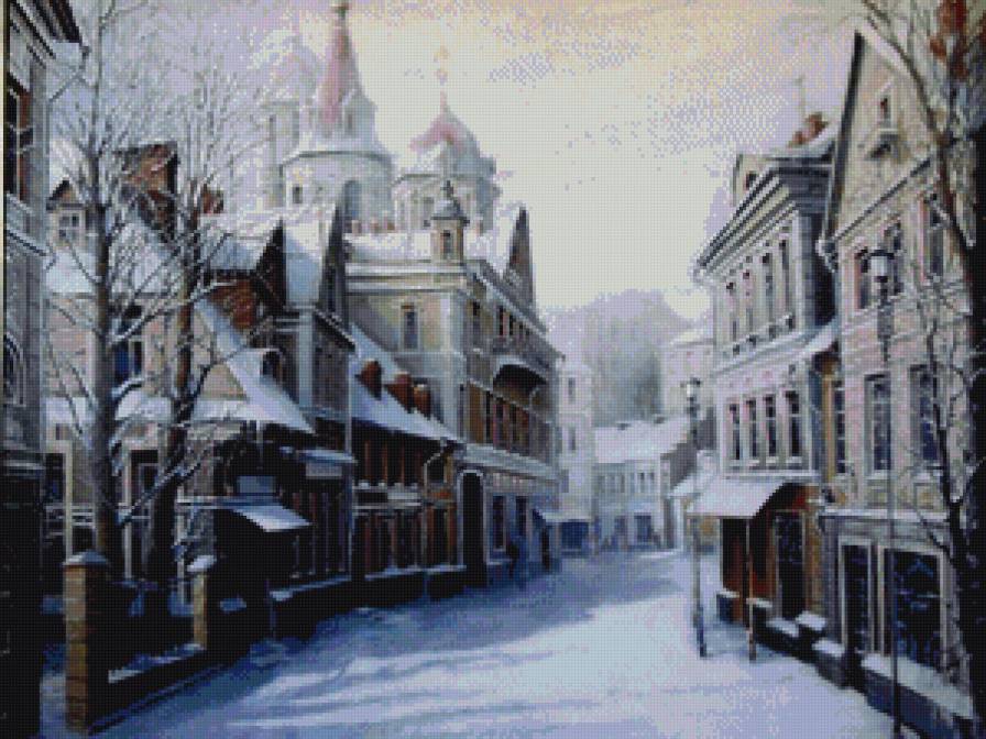 Городской пейзаж - город, зима, пейзаж - предпросмотр