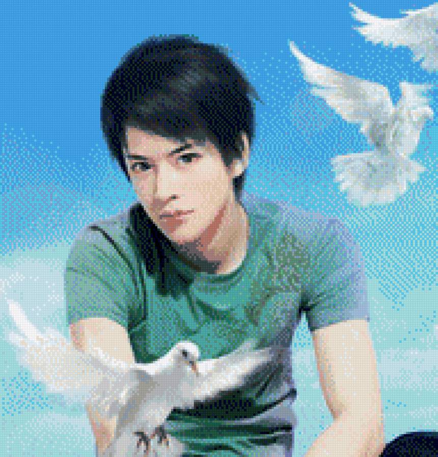 восточный красавец 13 - парень, мужчина, птицы - предпросмотр