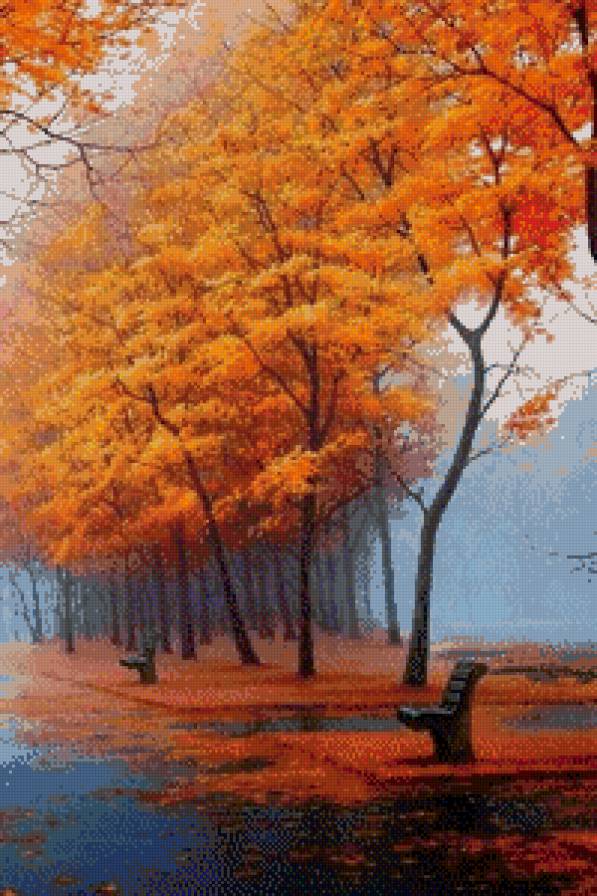 Парк осенью - осень деревья пейзаж парк - предпросмотр