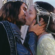Схема вышивки «Арагорн и Арвен поцелуй»