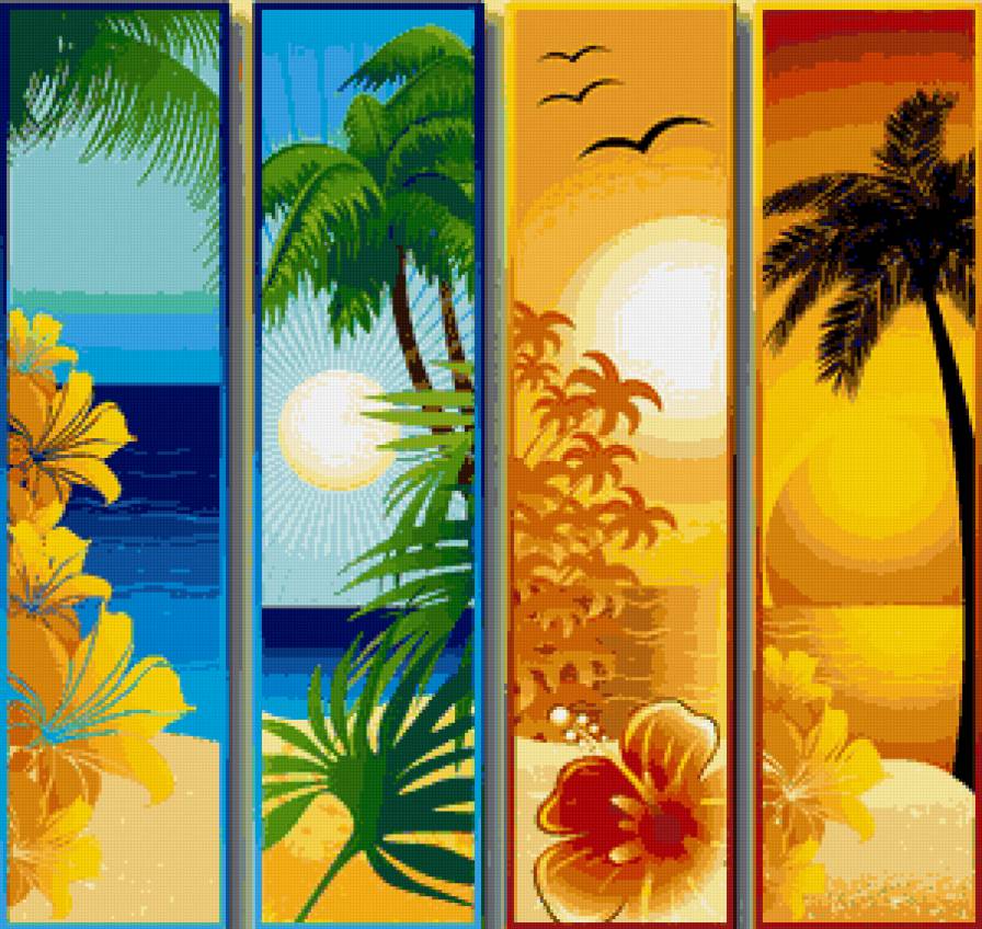 Утро, день, вечер, ночь - полиптих - предпросмотр