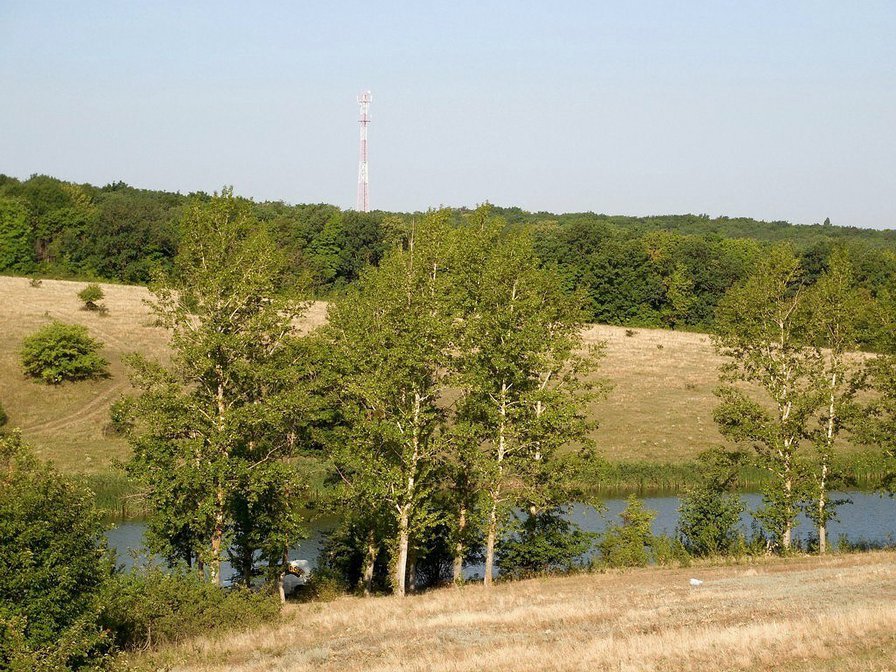 Над речкой - пейзаж - оригинал