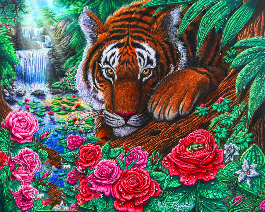 тигр - джунгли, хищники, тигры, тигр, кошки, природа, животные - оригинал