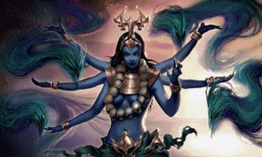 №661354 - девушка, шива, украшение, череп - предпросмотр