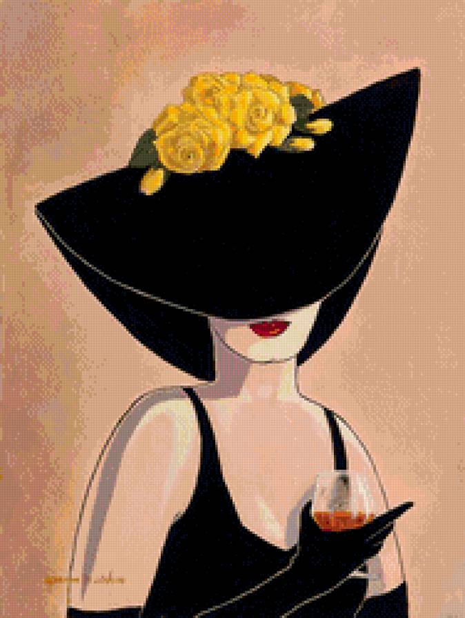 Дама в шляпке - женщина, шляпка - предпросмотр