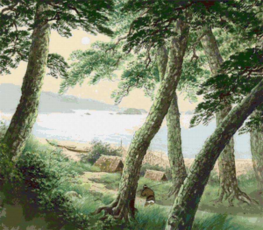 На рыбалку - восточная живопись - предпросмотр