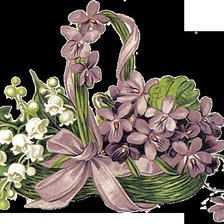 Схема вышивки «ландыши с фиалками»