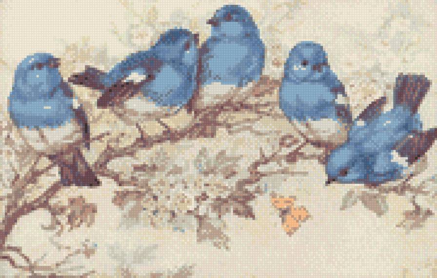 синие птички - предпросмотр