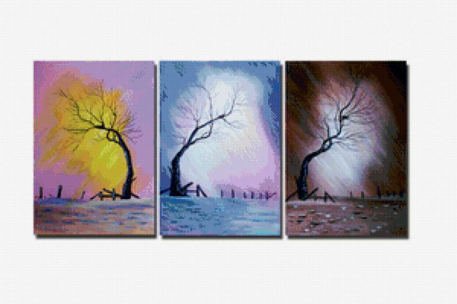 Дерево - сегментированные картины - предпросмотр