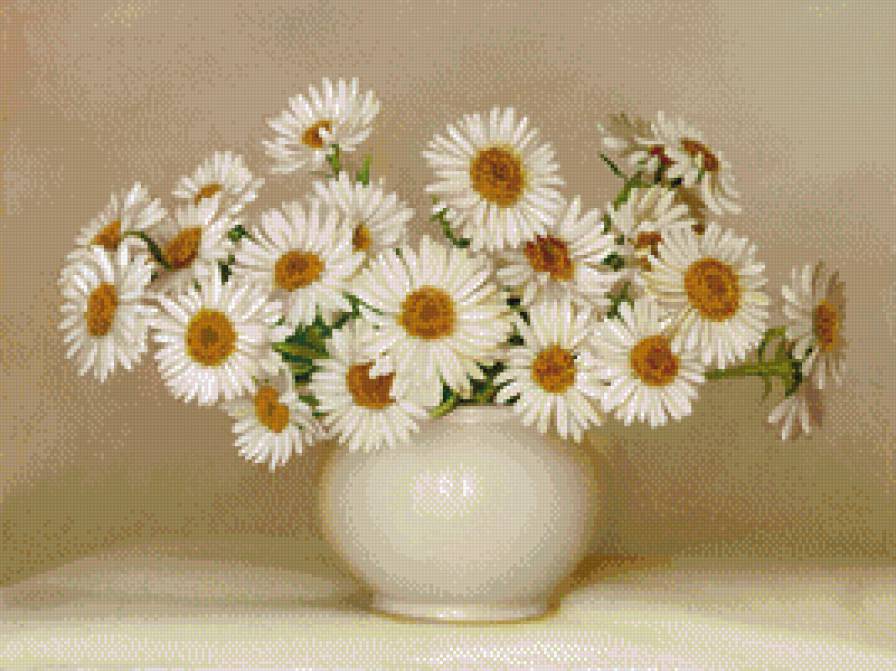 Ромашки в вазе - цветы, букет - предпросмотр