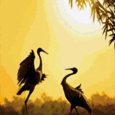 Схема вышивки «Журавли»