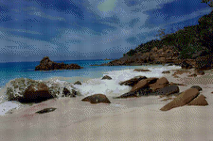 валуны и волна - пейзаж, природа - предпросмотр