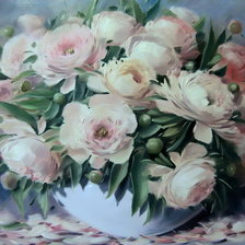 Схема вышивки «Пионы, Буйко»