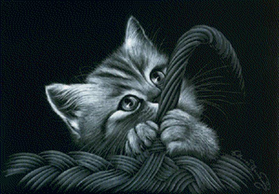 Котенок в корзине - предпросмотр