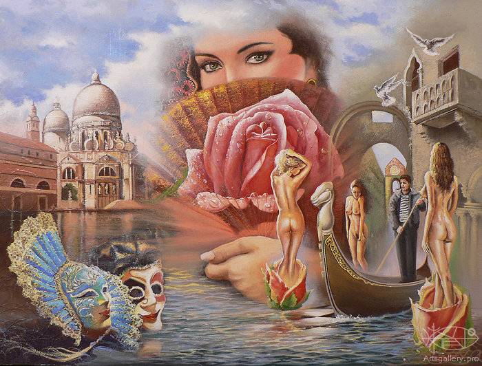 Венеция - юров, маскарад, девушка, венеция, вода, италия - оригинал